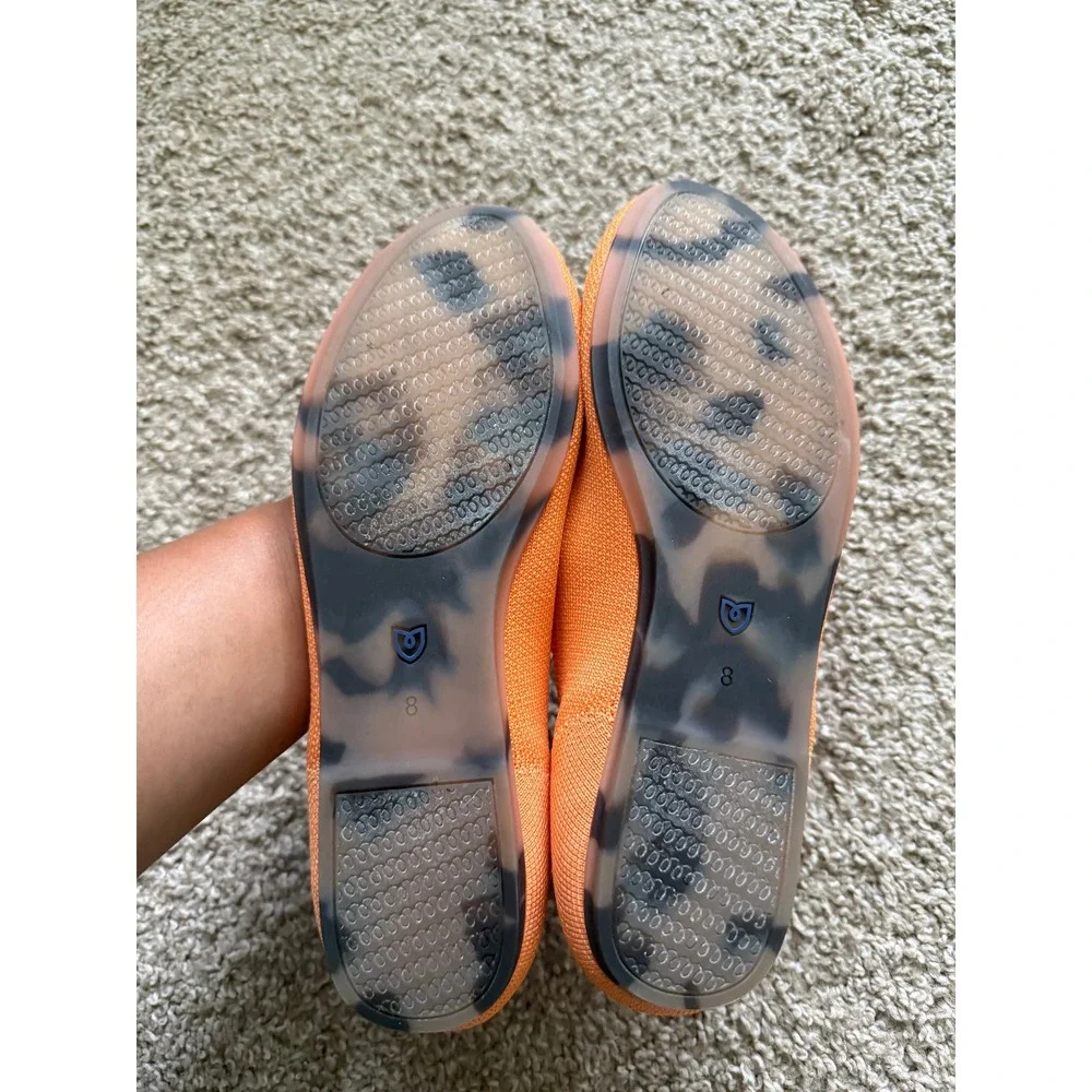 Rothy's Women's The Flat Tangerine Orange Round Toe Slip On Flats Size 8 Preppy